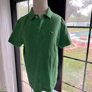 EUC green emerald Lacoste polo boys size 8